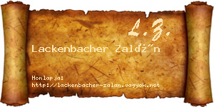 Lackenbacher Zalán névjegykártya